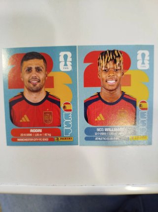 Stickers Panini Rodri y Nico Williams