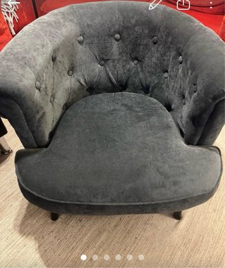 Poltrona Chester in velluto grigio Conforama