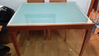 Mesa Comedor Extensible Cristal y Madera