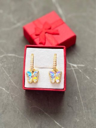 Orecchini farfalla oro in argento 925