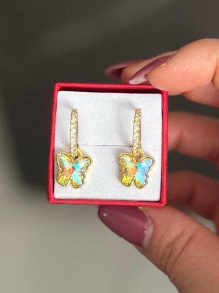 Orecchini farfalla oro in argento 925