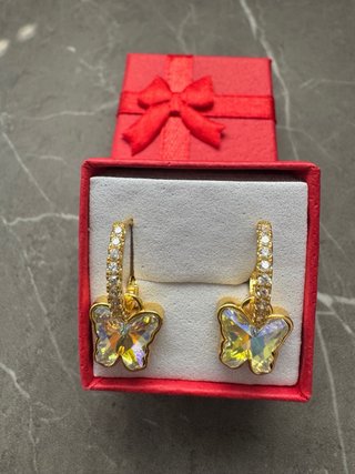 Orecchini farfalla oro in argento 925
