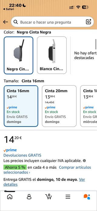 Recogecintas para persiana negro