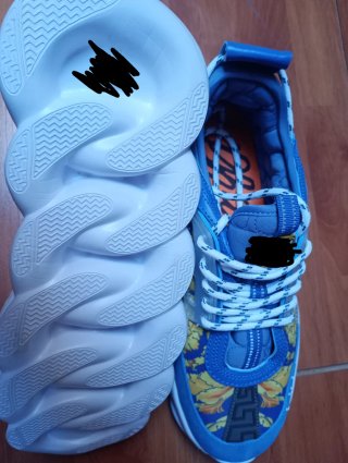 Scarpe Versace Uomo Blu Oro