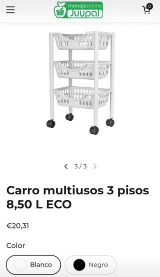Carrito multiusos de plástico con ruedas