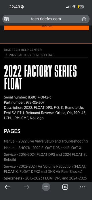 FOX Float DPS Factory Kashima