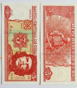 Billete 3 Pesos Cuba Che Guevara 2005