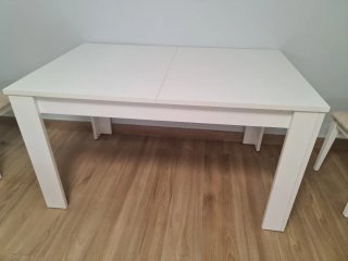 Mesa y 4 Sillas Comedor Blancas