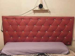 Cabecero Cama Tapizado Diamantes Rojo 150