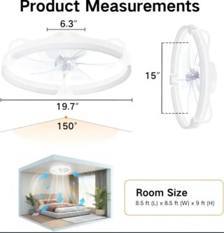 Ventilador Techo con Luz LED 50cm