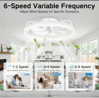 Ventilador Techo con Luz LED 50cm
