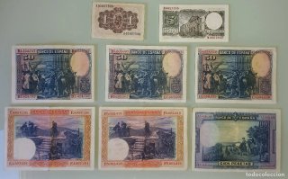 Lote 8 Billetes España Pesetas (5 diferentes)