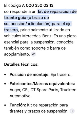 Kit reparación tirante suspensión Mercedes