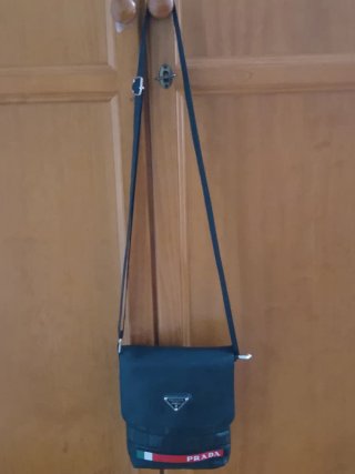 Borsa a spalla Prada nera multicolor