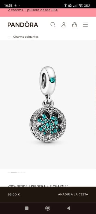 Pandora Charm Colgante trébol ☘️ Plata y Circonita