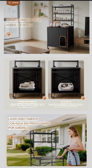 Mueble para arenero, Metálico con ruedas