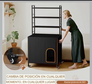 Mueble para arenero, Metálico con ruedas
