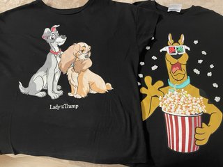 2 Camisetas Negras con Dibujos Solo envio