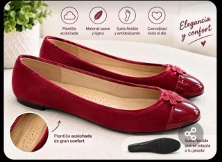 Manoletinas rojas mujer cómodas