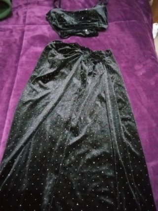 Vestido fiesta lentejuelas negro S
