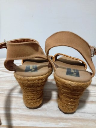 Sandalias cuña Spoonshose beige/marrón Talla 41