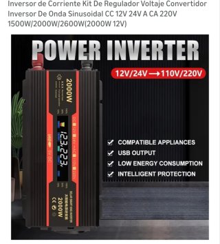 Inversor Onda Sinusoidal CC 12V/24V a CA 220V