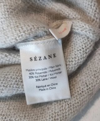 Maglione Sézane Ricamato Fiori Beige