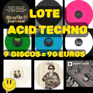 Lote 9 Vinilos Acid Techno