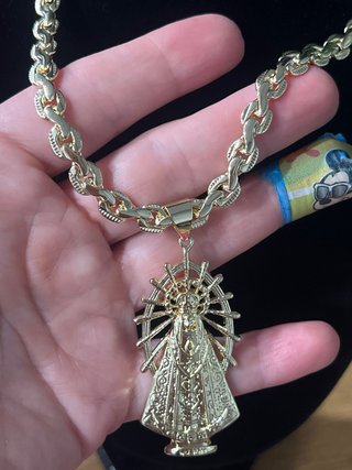 Collar Virgen Laminado 14K XP 45cm