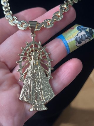 Collar Virgen Laminado 14K XP 45cm