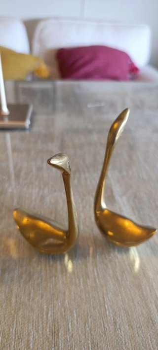 Figuras cisne bronce vintage (3 uds)