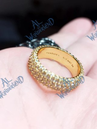 Anello Pandora Pavé a fascia tripla Gold