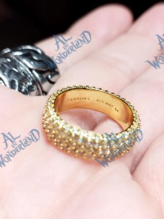 Anello Pandora Pavé a fascia tripla Gold