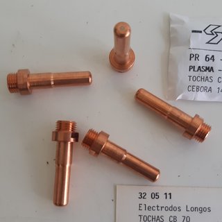 5 Eléctrodos Longos Cebora C1403 p/ Tocha Plasma