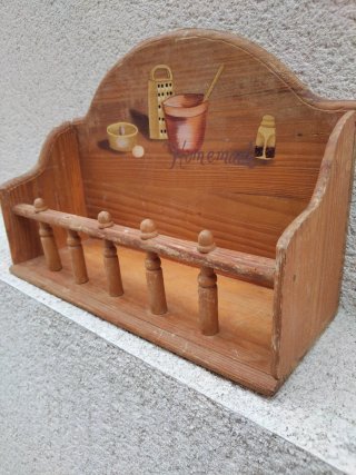 Estantería especiero madera maciza vintage rústica