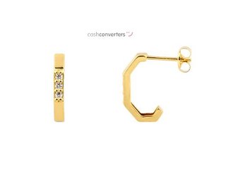 pendientes oro 18k con piedra con circonita