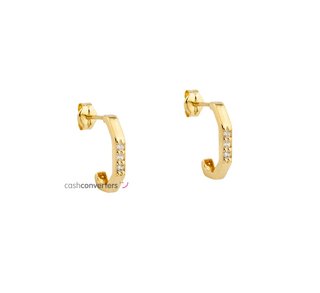 pendientes oro 18k con piedra con circonita