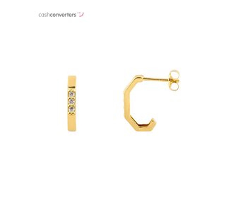 pendientes oro 18k con piedra con circonita