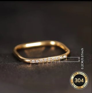 Anillo Dorado Cuadrado Talla 9