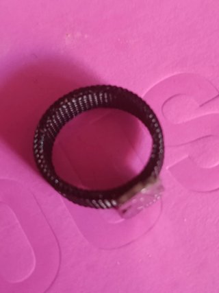 Anillo Tous Osito  plateado y negro