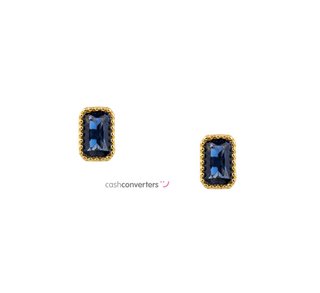 pendientes oro 18k con piedra con circonita