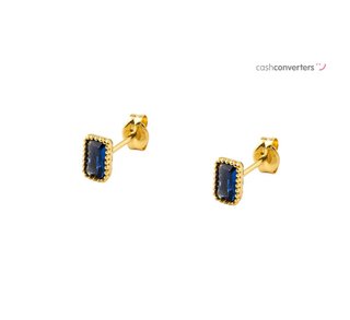 pendientes oro 18k con piedra con circonita