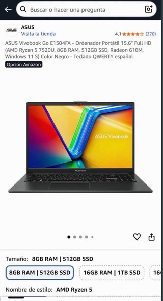 Asus 15.6” 512GB SSD W11
