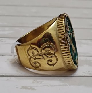 REBAJADO. SELLO ANILLO BAÑO ORO G. CIVIL