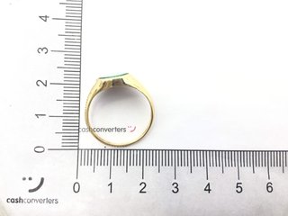 sello oro 18k con piedra con malaquita