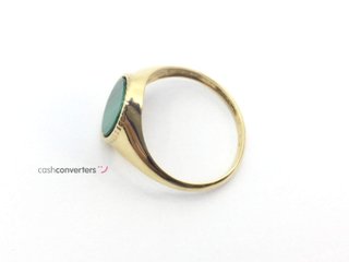 sello oro 18k con piedra con malaquita