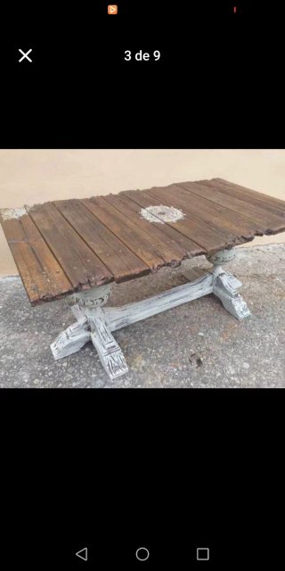 Mesa de madera rústica vintage