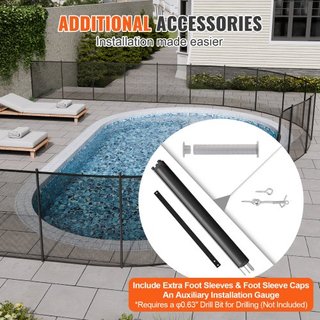 Cerca de piscina, cercas de piscina de 4 x 96 pies para piscinas enterradas, cercas de seguridad para niños removibles, instalación fácil de bricolaje de cercas de piscina, malla de cerca de pisci...