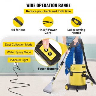 Aspiradora Húmeda y Seca, 20.1 L 2 HP Pico, Aspiradora Portátil 4 en 1 con Función de Soplado y Rocío, Control Remoto, Filtración HEPA y de Esponja, 5 Cepillos para Hogar, Coche