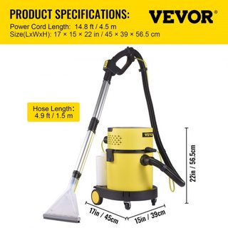 Aspiradora Húmeda y Seca, 20.1 L 2 HP Pico, Aspiradora Portátil 4 en 1 con Función de Soplado y Rocío, Control Remoto, Filtración HEPA y de Esponja, 5 Cepillos para Hogar, Coche